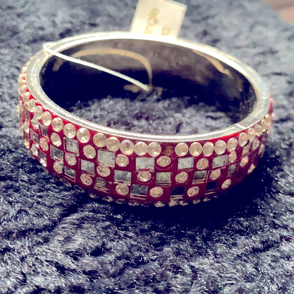 Amrita Singh Red And  Mirror Bangle NWT